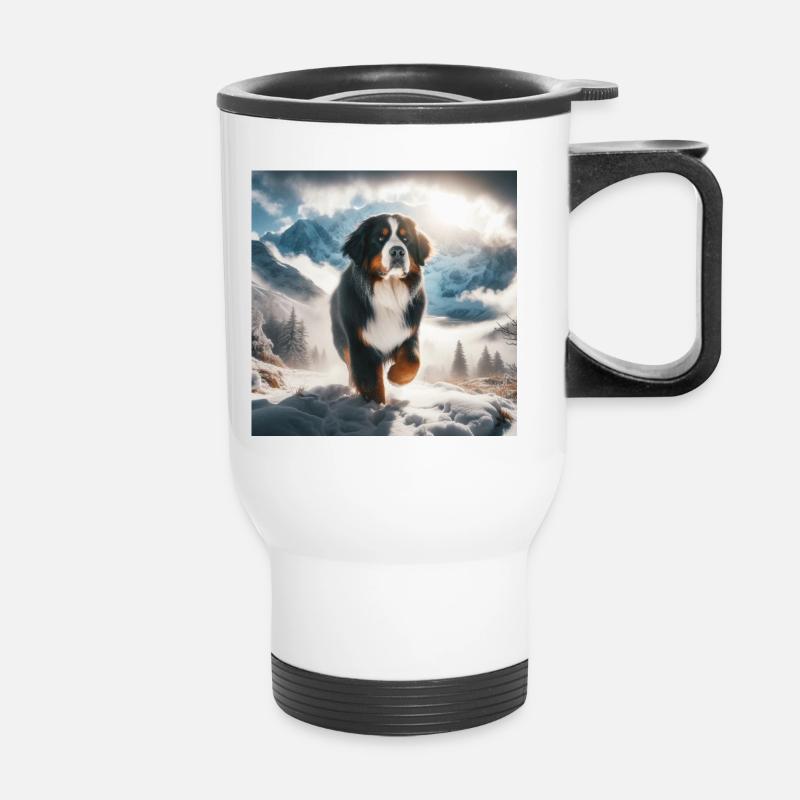 Berner Sennenhund - Thermobecher mit Tragegriff - Weiß