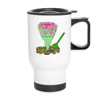 COLD BITE - Thermal mug with handle - white - Front
