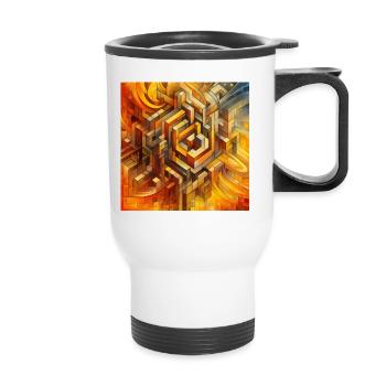 Squares 4 - Thermal mug with handle - white - Front