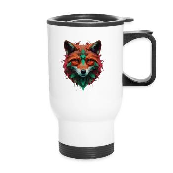Fox Cool Cartoon Colorful - Thermal mug with handle - white - Front