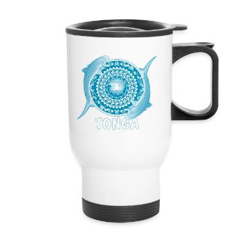 Requin tigre des Tonga - Tasse isotherme avec poignée - blanc - Devant