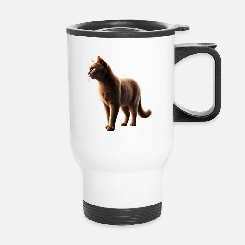 Cat Realistic - Thermal mug with handle - white