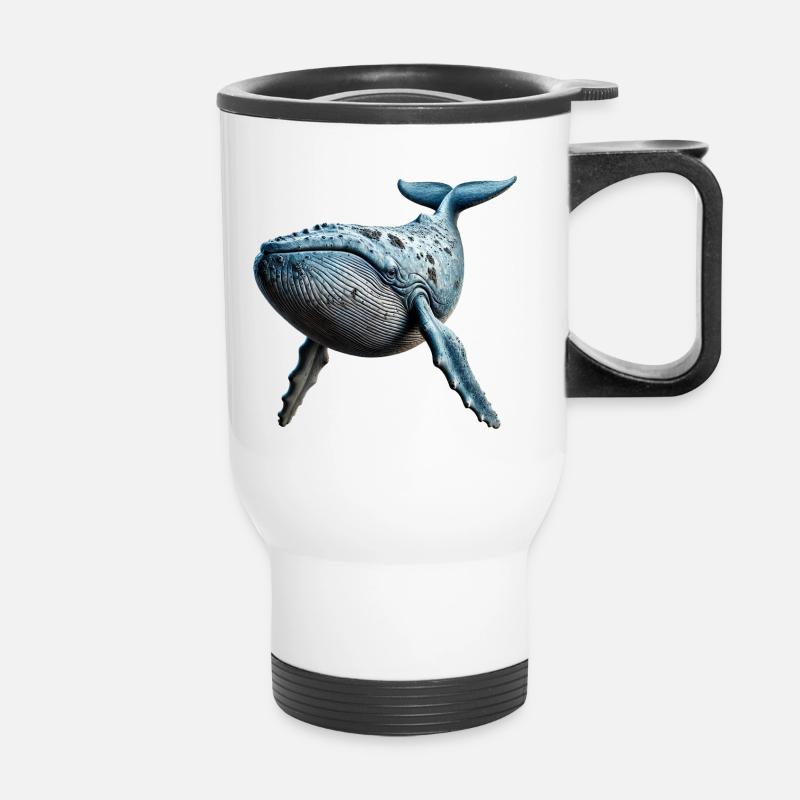 Whale - Thermal mug with handle - white