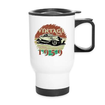 66th Birthday - Classic - Vintage since 04/1959 - Thermal mug with handle - white - Front