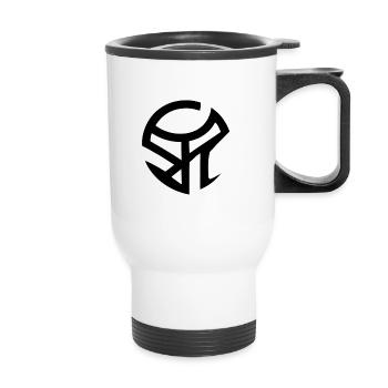 logo - Tasse isotherme avec poignée - blanc - Devant