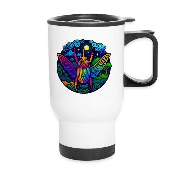 T-shirt Mystic – Animal, Lune - Tasse isotherme avec poignée - blanc - Devant