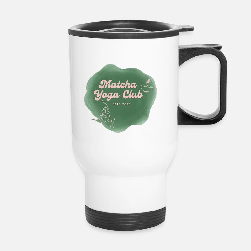 Matcha Yoga Club - Thermal mug with handle - white