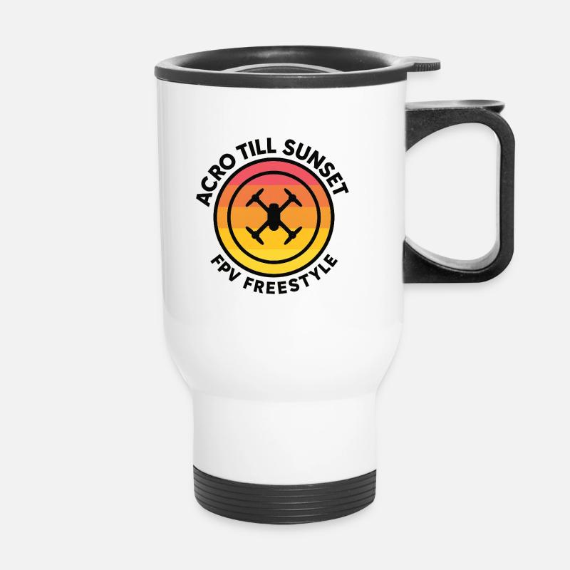 Akro Till Sunset FPV Design - Thermal mug with handle - white