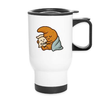 Sleep croissants - Thermal mug with handle - white - Front