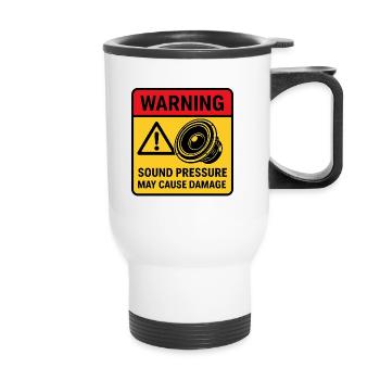 Audio Playback Warning - Thermal mug with handle - white - Front