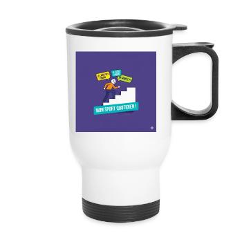Mon sport quotidien : jurons motivants - Tasse isotherme avec poignée - blanc - Devant