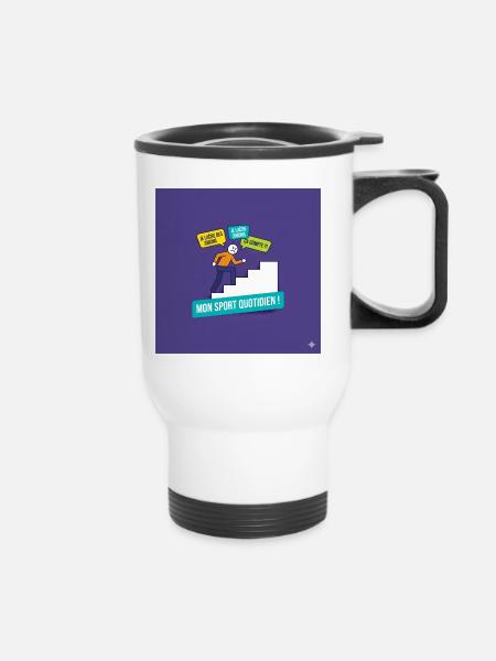 Mon sport quotidien : jurons motivants - Tasse isotherme avec poignée - blanc