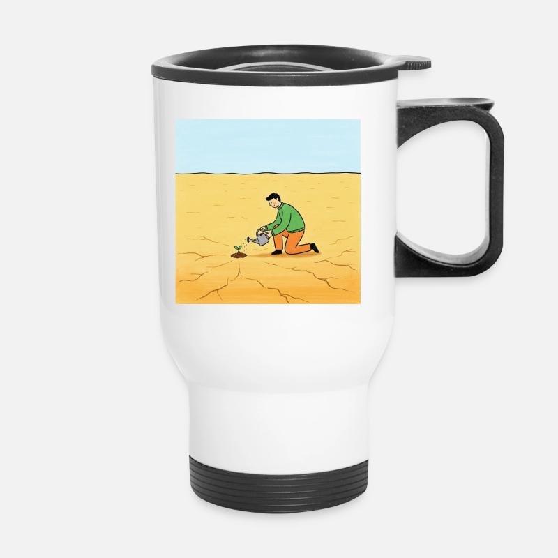 Seed of Hope in the Desert - Thermal mug with handle - white