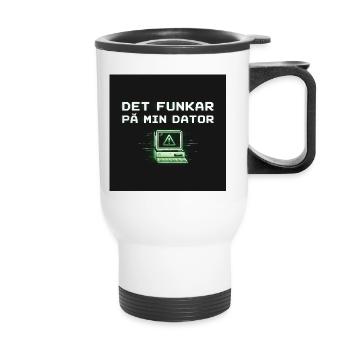 Develops humor – it works on my computer - Thermal mug with handle - white - Front