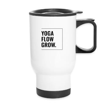 Yoga Flow Grow. - Thermobecher mit Tragegriff - Weiß - Vorne
