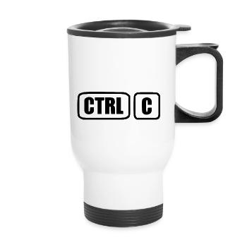 [CTRL] [C] [black] - Thermal mug with handle - white - Front