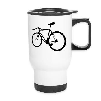 Fixie Fahrrad - Thermobecher mit Tragegriff - Weiß - Vorne