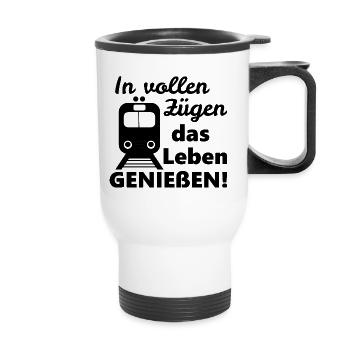 In vollen Zügen - Thermobecher mit Tragegriff - Weiß - Vorne