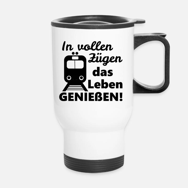 In vollen Zügen - Thermobecher mit Tragegriff - Weiß