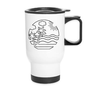 Beach - Thermal mug with handle - white - Front