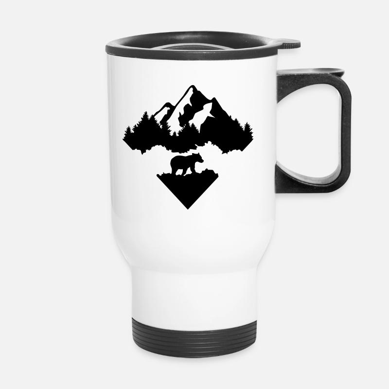 Bear, Forest and Mountains - Tasse isotherme avec poignée - blanc