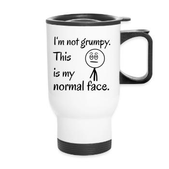 This is my normal face - Thermal mug with handle - white - Front