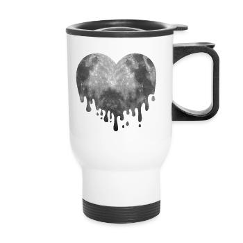 Melting Moon Heart Full Moon - Thermal mug with handle - white - Front