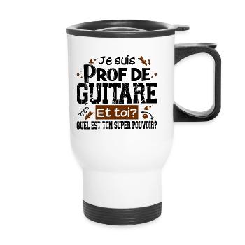 Prof Professeur Guitare Métier Guitariste - Tasse isotherme avec poignée - blanc - Devant