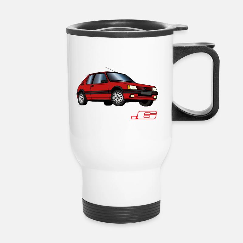 205 1,6 1987 1988 1989 1990 Rouge Vallelunga - Tasse isotherme avec poignée - blanc