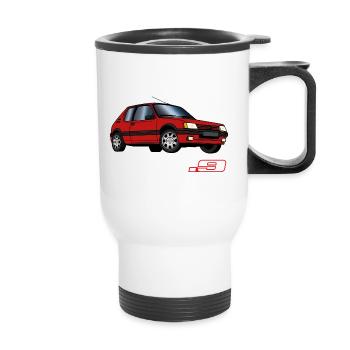 205 1,9 1987 1988 1989 1990 Rouge Vallelunga - Tasse isotherme avec poignée - blanc - Devant