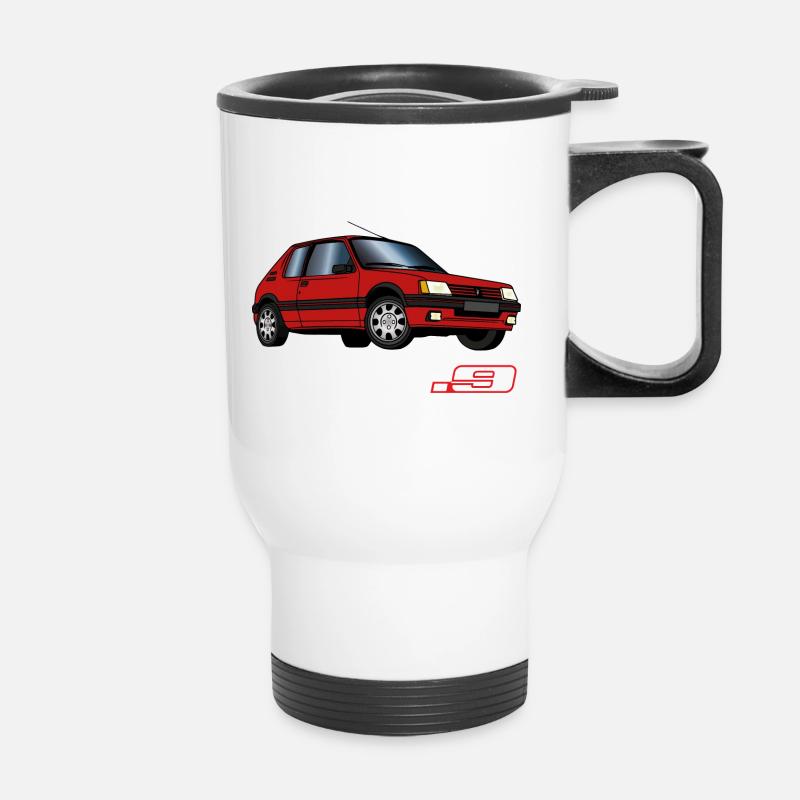 205 1,9 1987 1988 1989 1990 Rouge Vallelunga - Tasse isotherme avec poignée - blanc