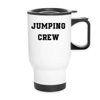 jumping trampoline girl jumping jump gift - Thermal mug with handle - white - Front