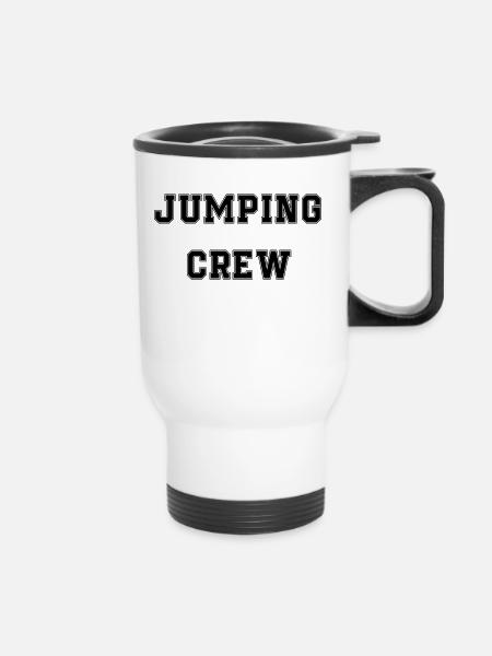 jumping trampolin girl jumpen jump Geschenk - Thermobecher mit Tragegriff - Weiß