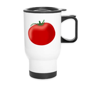 tomate - Tasse isotherme avec poignée - blanc - Devant