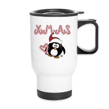 XMAS penguin - Thermal mug with handle - white - Front