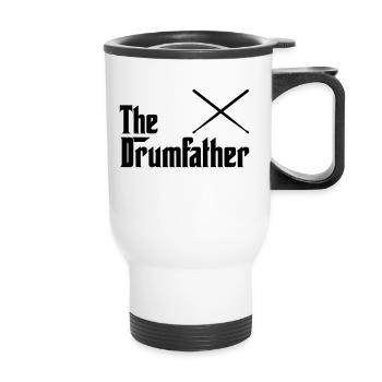 Drumfather T-Shirt Gift Idea Birthday Funny - Thermal mug with handle - white - Front