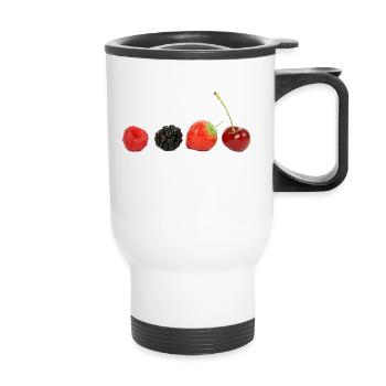Leckere Beeren - Thermobecher mit Tragegriff - Weiß - Vorne