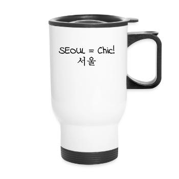 Seoul is Chic - Korea - South Korea - Hangul Design - Thermal mug with handle - white - Front