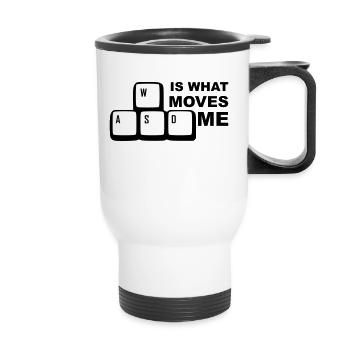 WASD est ce qui me déplace - Tasse isotherme avec poignée - blanc - Devant