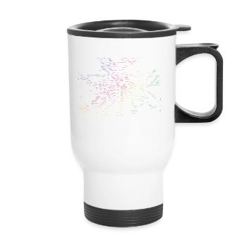 Berlin map subway stations - Thermal mug with handle - white - Front