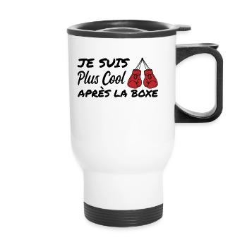 Je suis plus cool après la boxe | humour boxing - Tasse isotherme avec poignée - blanc - Devant
