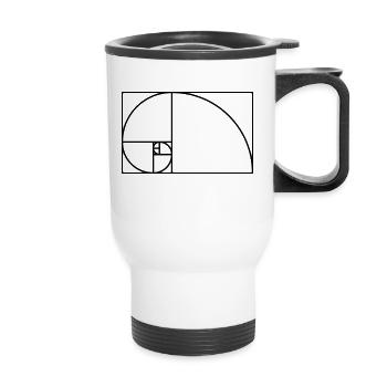 Fibonacci spiral math gift idea nerd - Thermal mug with handle - white - Front