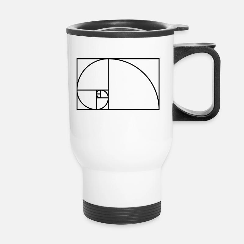 Fibonacci spiral math gift idea nerd - Thermal mug with handle - white