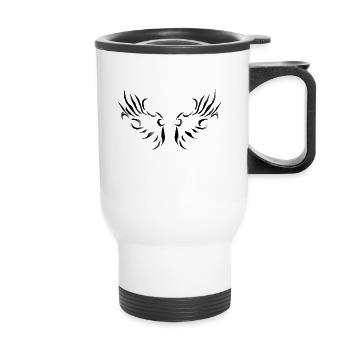 Wings of an Angel - Black - Thermal mug with handle - white - Front