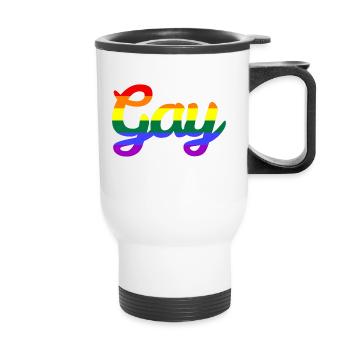 gay - Thermal mug with handle - white - Front