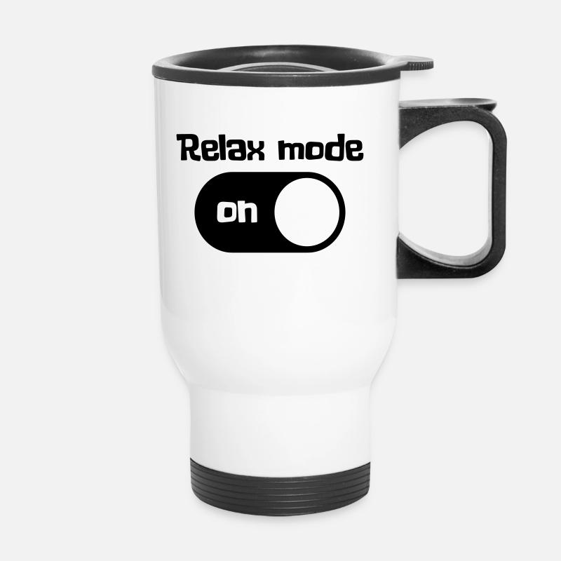 Relax mode on - Thermobecher mit Tragegriff - Weiß