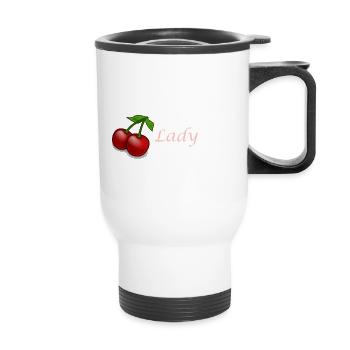 Cherrylady douce conception pour les femmes mignonnes - Tasse isotherme avec poignée - blanc - Devant