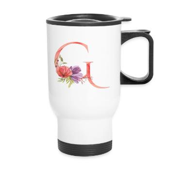 Letter G - Thermal mug with handle - white - Front