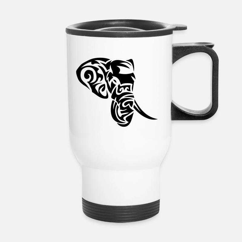 elephant tribal 402 - Tasse isotherme avec poignée - blanc