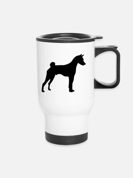 Basenji - Thermobecher mit Tragegriff - Weiß